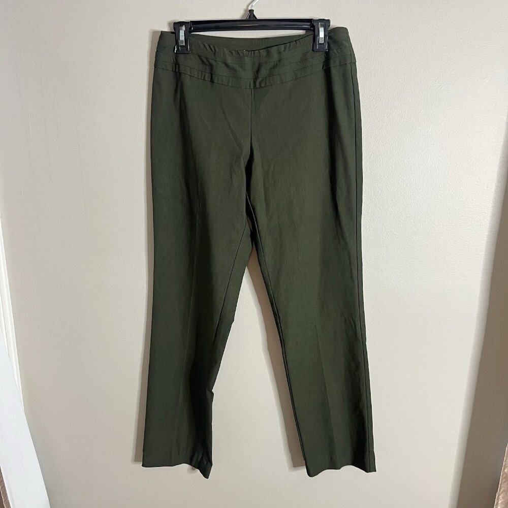 Cheryl Nash Size 6 Stretch Army Green Pull On Pants